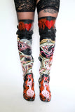 Thigh High Hand Painted Snake Boots