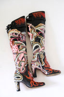 Thigh High Hand Painted Snake Boots