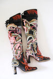 Thigh High Hand Painted Snake Boots