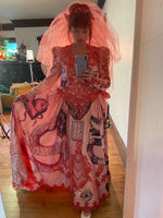 Hand Dyed & Hand Painted / Hand Drawn Beetlejuice Gown