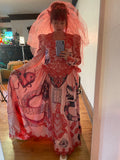 Hand Dyed & Hand Painted / Hand Drawn Beetlejuice Gown
