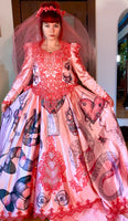 Hand Dyed & Hand Painted / Hand Drawn Beetlejuice Gown