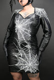 Spinning Webs Leather Dress