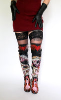 Thigh High Hand Painted Snake Boots