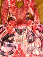 Hand Dyed & Hand Painted / Hand Drawn Beetlejuice Gown