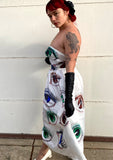 Hand Drawn Eyeball 1940s Satin Gown